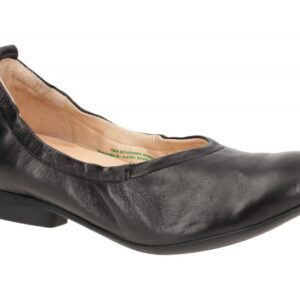 Think GUAD 2 Damen Ballerinas Slipper schwarz Echtleder Gummisohle 1.5cm Absatz