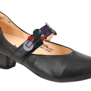 Think 3-000817-0010 AIDA Riemchen Pumps Schwarz Lackpunkte Ganzleder Bequem