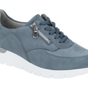Waldl?ufer 626K02 K-RAMONA Damen Schn?r-Halbschuhe Blau Denim bequem OrthoTritt