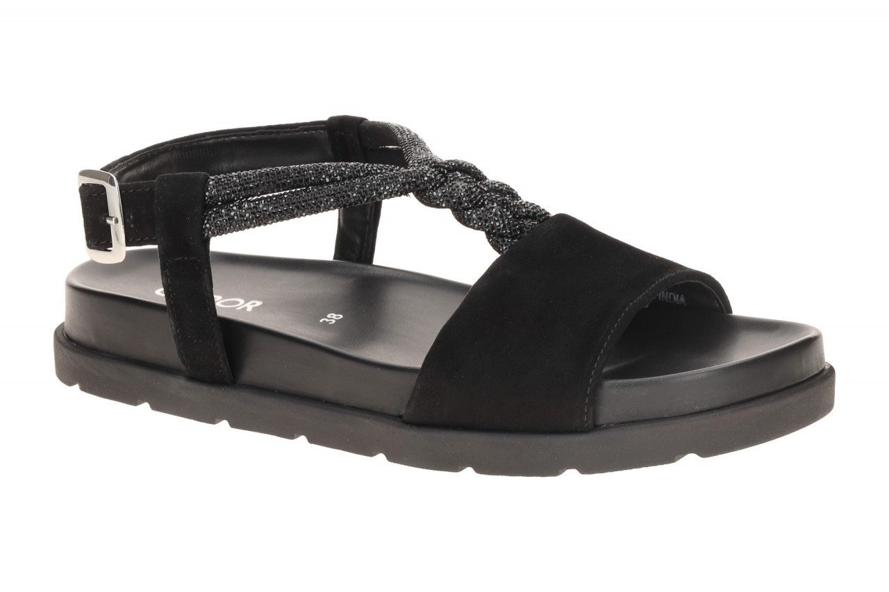GABOR 84.601 Schwarz Damen Sandale BEST FITTING Keilabsatz PUPlateau 1 GABOR 84.601 Schwarz Damen Sandale BEST FITTING Keilabsatz PUPlateau