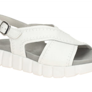 Gabor 82.891.50 Damen Sandalette wei? Echtleder Keilabsatz flexibel Plateau