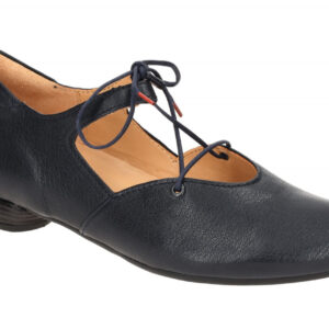 Think 1109 Grace Damenschuhe Navy Echtleder Spitzschuh Trichterabsatz