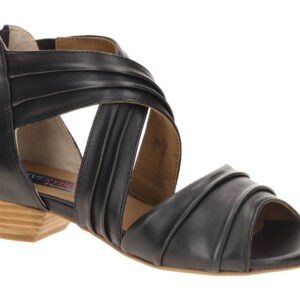 Everybody 28301S4114 GL001 JOBAS Damen Sandale schwarz Echtleder Kreuz Riemchen
