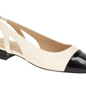 Peter Kaiser 9-79440-44 Sling Pumps Wei? - offwhite/black Echtleder Glatt Lac...