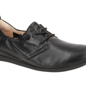 Think 538 elegante Slipper Damenschuhe schwarz - Echtleder Fu?bett Gummisohle
