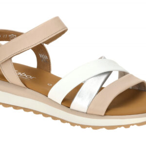 Gabor Damen Sandalette 82.844.20 in new rose/silber/wei? - Echtleder, Keilabsatz
