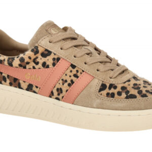 Gola CLB116ZC Damen Sneaker beige Leo-Muster flache Plateausohle