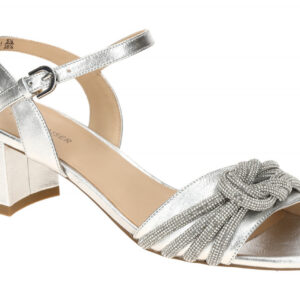 Peter Kaiser Damen Sandalette 9-78242-44 Silber Glitzer Leder Blockabsatz
