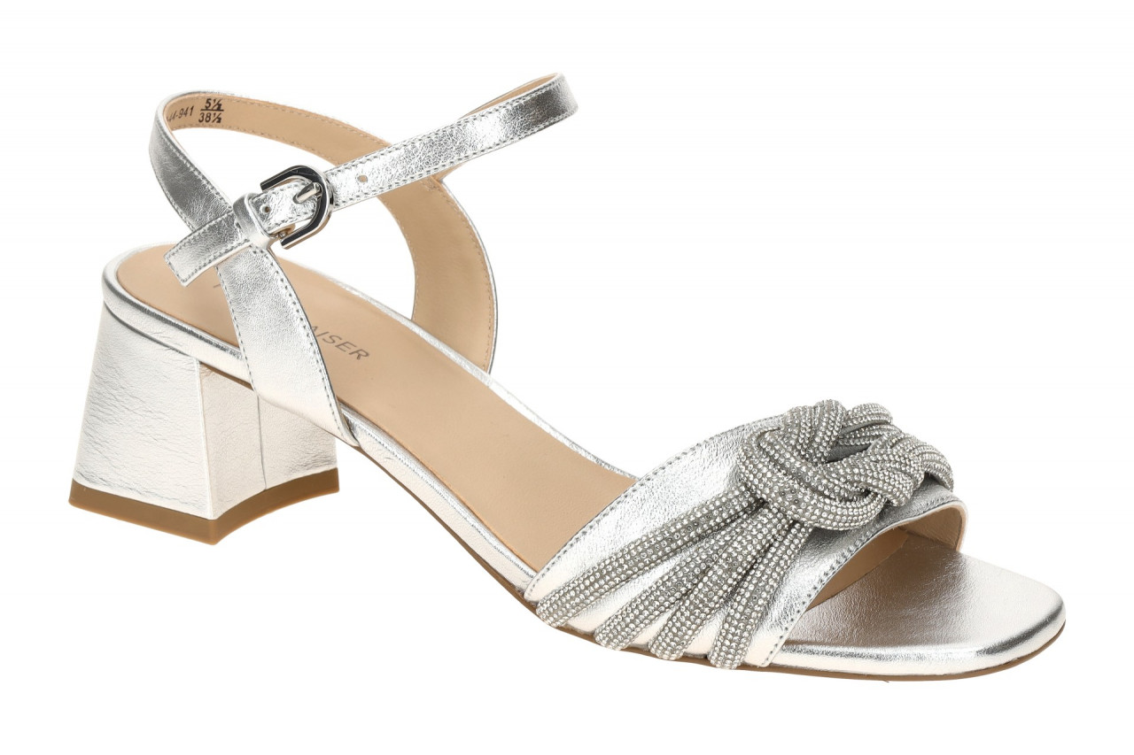 Peter Kaiser Damen Sandalette 9-78242-44 Silber Glitzer Leder Blockabsatz 1 Peter Kaiser Damen Sandalette 9-78242-44 Silber Glitzer Leder Blockabsatz