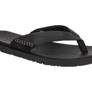 UGG 1166610 BLK Seaside II Flip Herren Zehentrenner Schwarz Echtleder Gummisohle