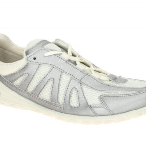 Ecco 802433 Halbschuhe Damen Sneaker silbergrau/creme-wei? - Leicht mit flach...
