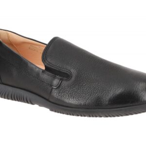 Think 000781 HAUKI Herren Slipper Schwarz Echtleder Naturlatex Gummizug