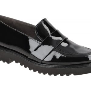 Paul Green Damen Slipper 1037-00x Schwarz Lack Leder Super Soft Fu?bett