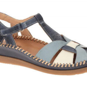 Pikolinos W8K-0847C2 Pacific Damen Sandale Blau T-Steg Gummisohle Keil 2cm