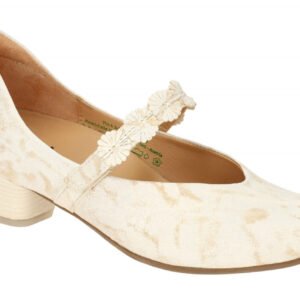 Think Aida_1165 Damenschuhe Riemchen Pumps ivory gold Echtleder TPU Sohle bequem