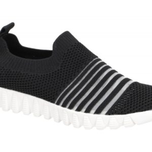 Bernie Mev. BM Wylie Damen Slipper Schwarz Textil Memory Foam Vegan