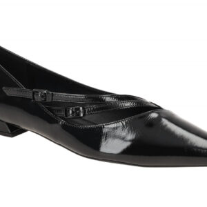 H?gl 8-11 1816 0100 Riemchen Pumps Schwarz Lackleder Blockabsatz