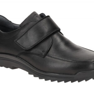 Waldl?ufer 613300 KAI Herren Slipper schwarz matt Echtleder bequem, Klettvers...
