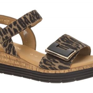Gabor Damen Sandalette 82.700.62 Braun Cognac Keilabsatz Klettverschluss Echt...