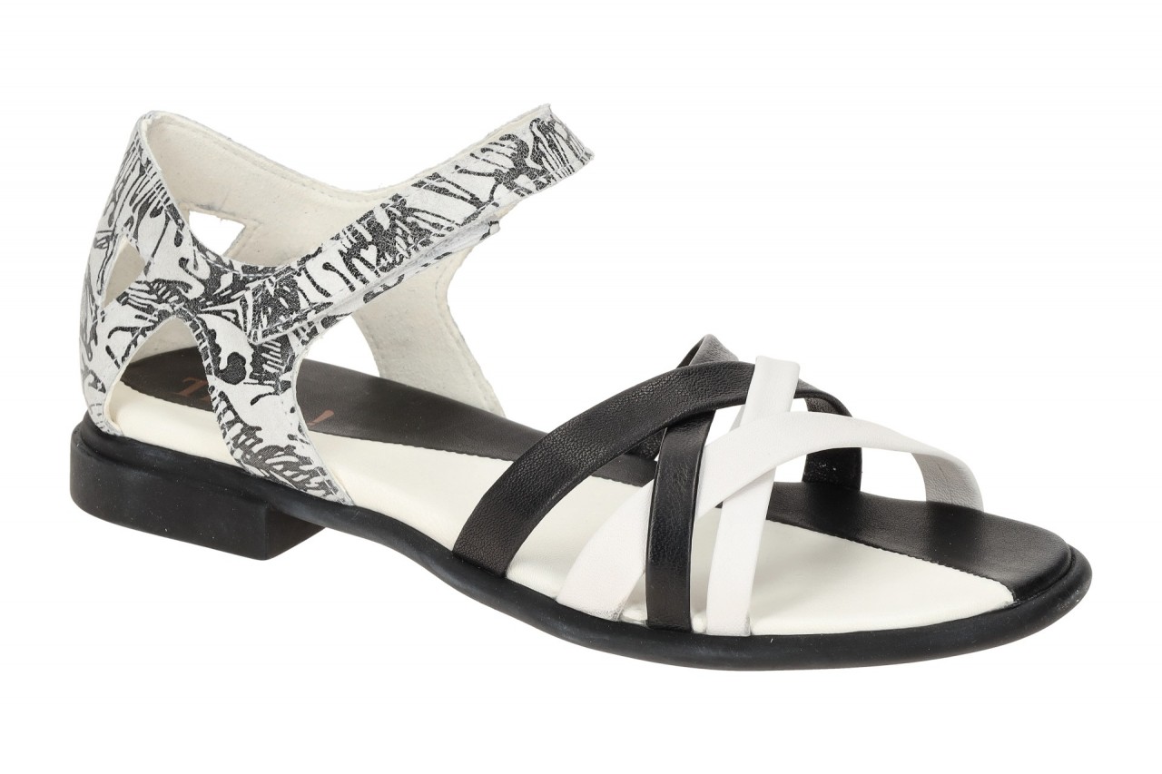 Think 931 Damen Sandalette wei?/schwarz/hellgrau Muster bianco/kombi mit Klet... 1 Think 931 Damen Sandalette wei?/schwarz/hellgrau Muster bianco/kombi mit Klet...