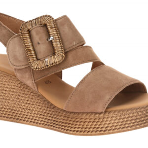 Gabor 84.771 Damen Sandalette Braun Peanut Keilabsatz Riemchen Sandalen