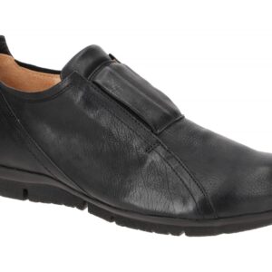 Think 3-000550-0000 KING Herrenschuhe Schwarz Echtleder Slipper Holzfu?bett