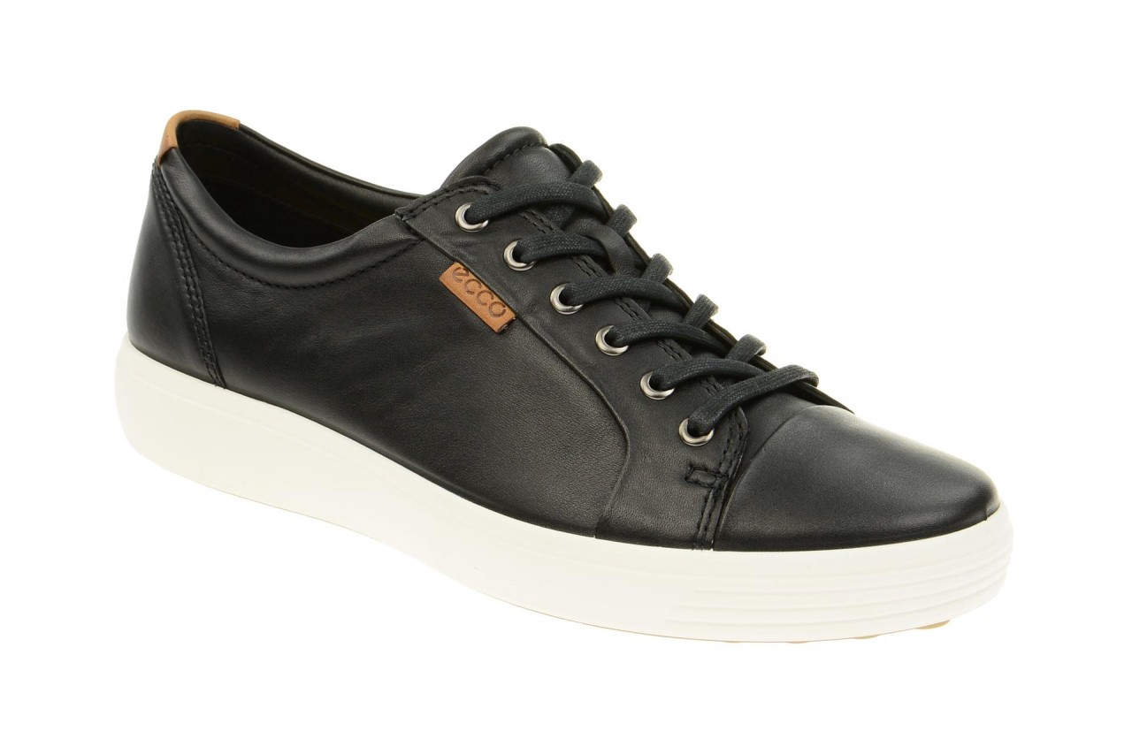 Ecco 43000401001 Soft 7 Men's Black Leather Sneaker - Lightweight Rubber Sole 1 Ecco 43000401001 Soft 7 Men's Black Leather Sneaker - Lightweight Rubber Sole
