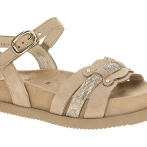 Gabor 83.770 - Damen Sandalette, Beige/Sand/Platino, Velourleder, Keilabsatz