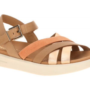 Geox Damen Sandale XAND 2S D35PAB - Braun/Beige/Rot - Wasserdicht & Atmungsaktiv