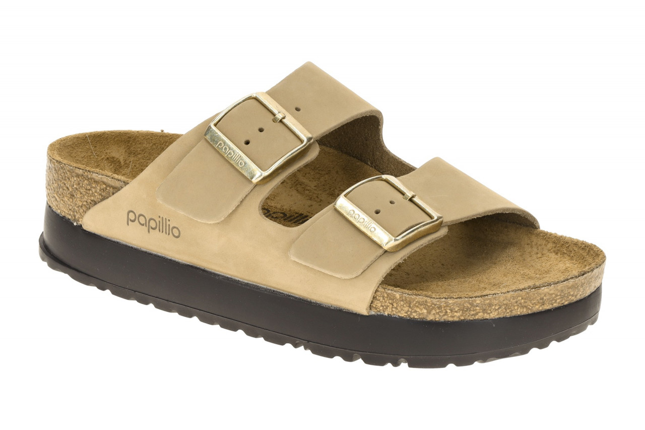 Birkenstock Damen Pantoletten ARIZONA PAP FLEX PLATFORM Sandcastle Beige 1 Birkenstock Damen Pantoletten ARIZONA PAP FLEX PLATFORM Sandcastle Beige