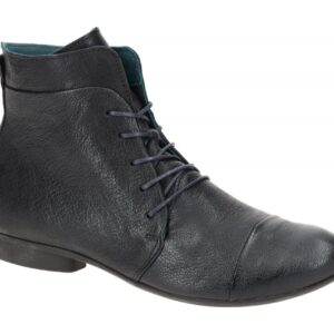 Think Damen Stiefeletten GUAD 2 Navy Blau Echtleder Ankle Boots 1,5cm Absatz