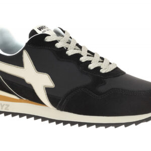 W6YZ 2013560_Jet Herrenschuhe Schwarz/Wei?/Gelb Sneakers Gummisohle Textil Fu...