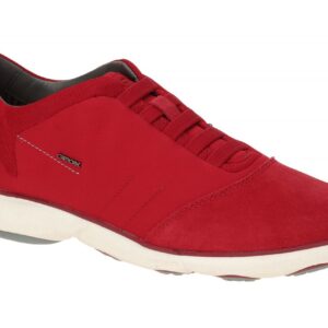 Geox U52D7B NEBULA Herren Slipper Rot/Wei? Textil Velourleder, atmungsaktiv &...