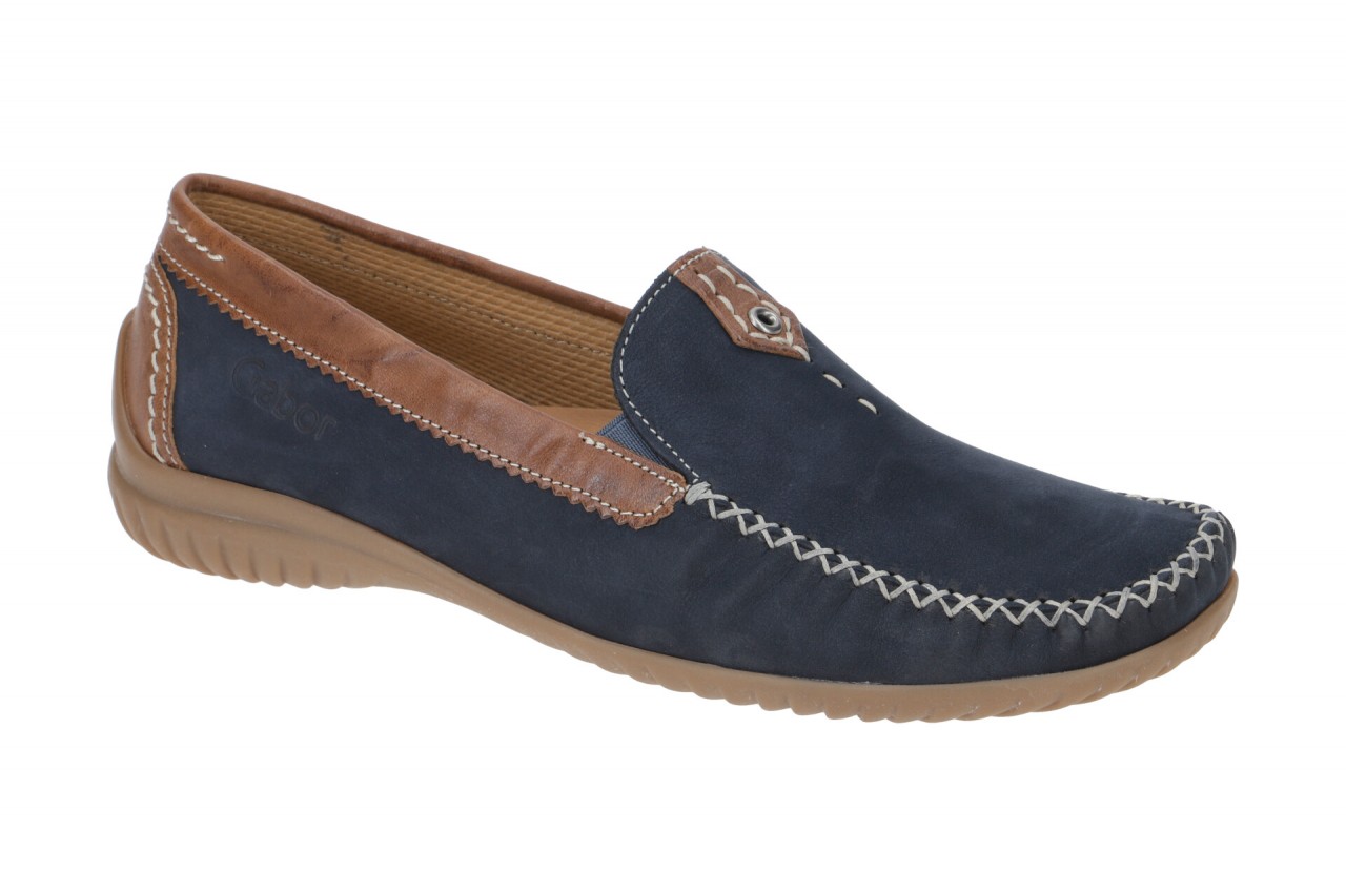 Gabor Damen Slipper 86.090 in Navy/Copper mit Echtleder Komfort Fu?bett 1 Gabor Damen Slipper 86.090 in Navy/Copper mit Echtleder Komfort Fu?bett
