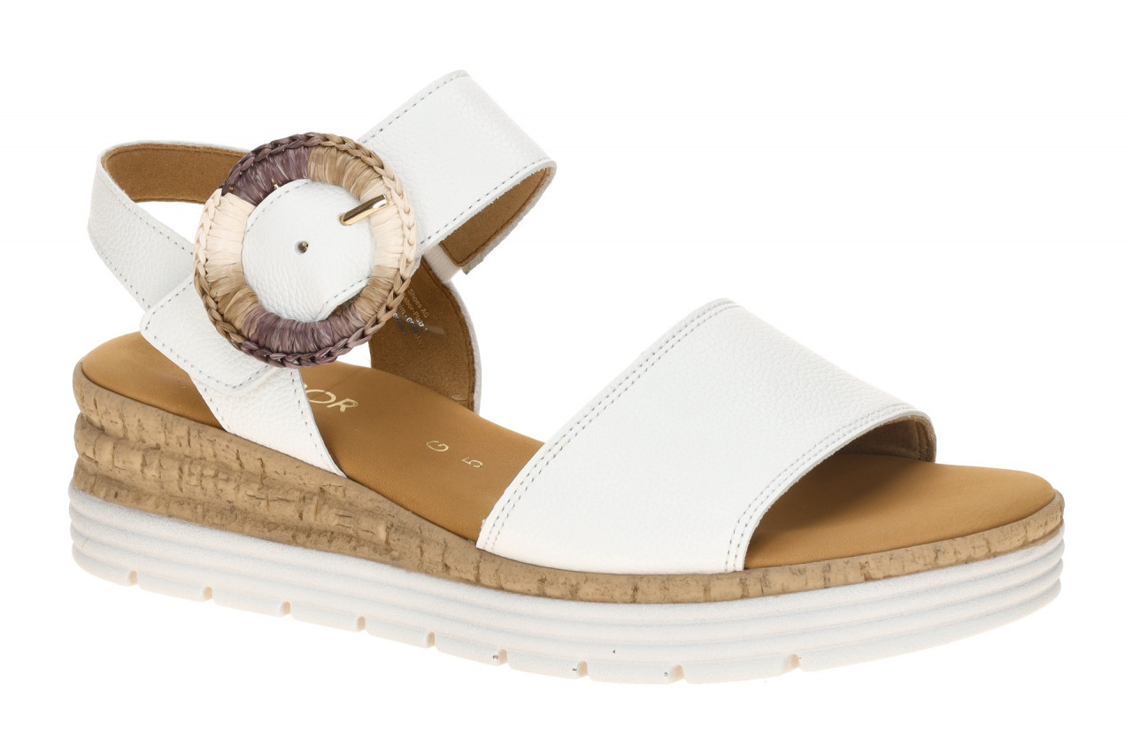 Gabor 82.706 Damen Sandalette Wei? Echtleder Klettverschluss 2,5cm Keilabsatz 1 Gabor 82.706 Damen Sandalette Wei? Echtleder Klettverschluss 2,5cm Keilabsatz