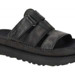 UGG 1154652 BLK Damen Pantoletten schwarz Echtleder flexibel Plateau 3,5cm