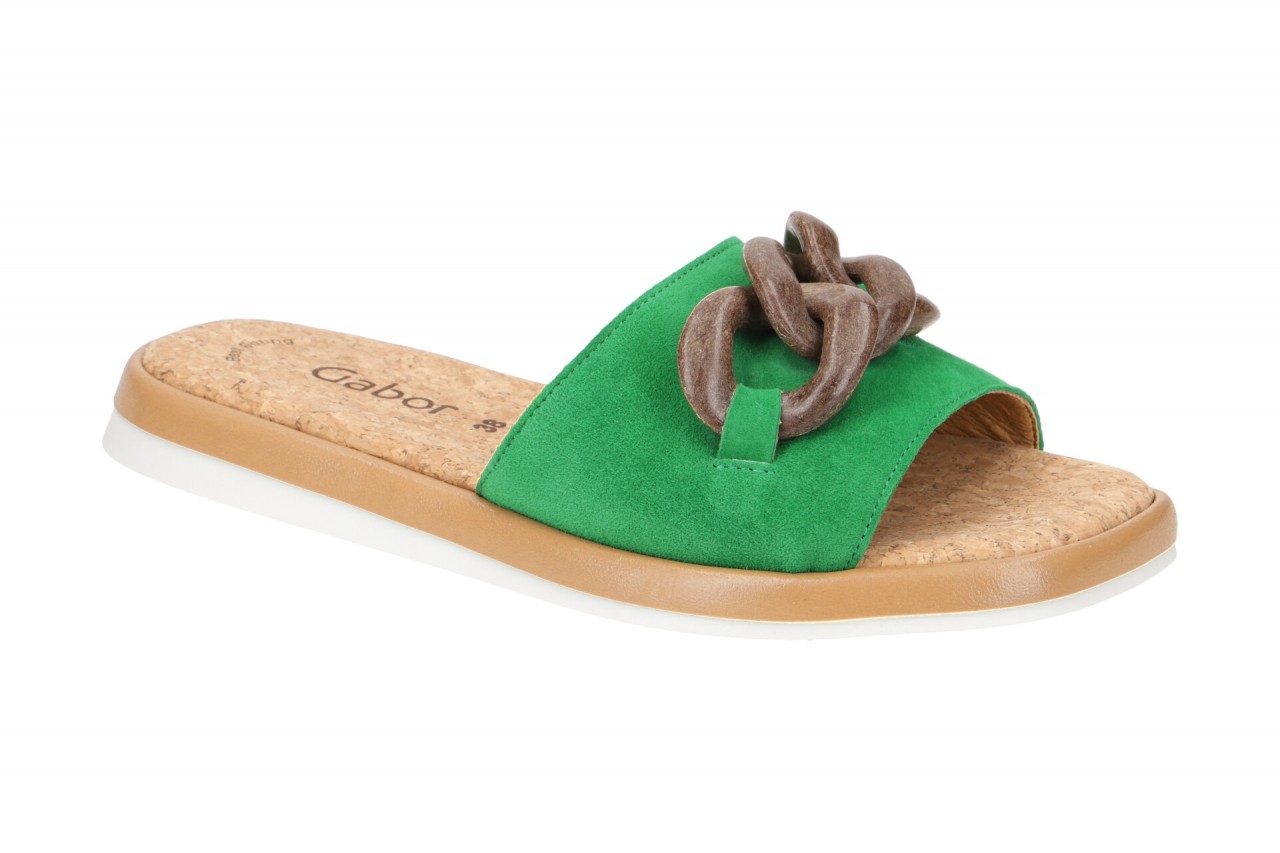 Gabor 24.510 Damen Pantoletten Gr?n Verde Kork/Holz Sohle Fu?bett aus Echtled... 1 Gabor 24.510 Damen Pantoletten Gr?n Verde Kork/Holz Sohle Fu?bett aus Echtled...