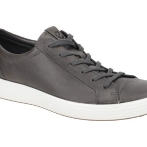 Ecco 47036402244 Soft 7 Men's Herren Sneaker Grau Titan Echtleder Gummi-Sohle