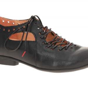 Think Damenschuhe GUAD 2 schwarz Glattleder Schn?r-Halbschuhe
