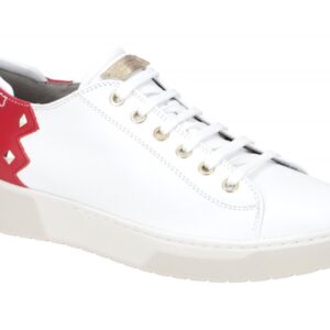 Geox D15DAA 00085 C0050 wei?/rot Damen Sneaker, wasserdicht & atmungsaktiv