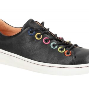 Think 895 KUMI Damenschuhe Schwarz Leder Nat?rliches Fu?bett Gummisohle