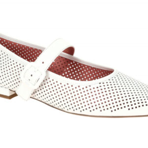 H?gl 9-11 0964 DOLLY Wei? Mary Jane Ballerinas Lackleder - Damen Halbschuhe