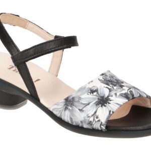 Think 596 ZAZA Damen Sandale in Schwarz/Grigio/Kombi - Klettverschluss, Echtl...