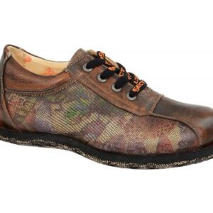 Eject 17956 Street Damen Schn?r-Halbschuhe Braun Orange Multi Bequem Echtleder