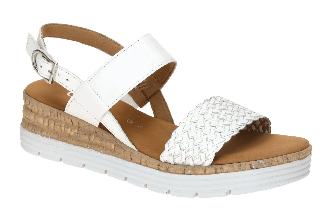 Gabor 62.705.51 Damen Sandalette in Wei? mit Silber-Flechtung 1 Gabor 62.705.51 Damen Sandalette in Wei? mit Silber-Flechtung