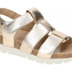Panama Jack Damen Sandale Sammy Shine B1 Oro Gold Metallic Braun Flexibel Leicht