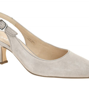 Gabor 81.510.12 Sling Pumps puder Grau Echtleder Absatz 5,5cm eckig F-Weite