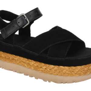 UGG 1167471 BLK AUBREY ANKLE STRAP Damen Sandalette SchwarzFlexibles PU-Plateau