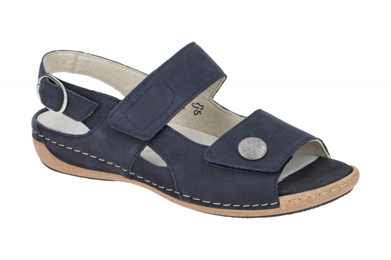 Waldl?ufer Damen Sandale Heliett 342002 in Marineblau - Extra Weit, Keilabsatz 1 Waldl?ufer Damen Sandale Heliett 342002 in Marineblau - Extra Weit, Keilabsatz