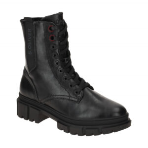S. Oliver Damen Stiefeletten 25221 schwarz Chunky Boots Vegan-Schuhe